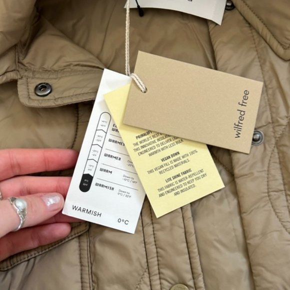NWT Wilfred Free The Ganna Insulated Shirt Jacket in Taupe Beige - Picture 7 of 7